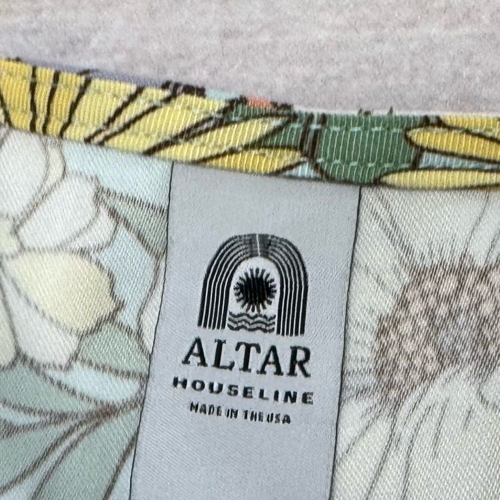 Altar PDX Houseline Floral Midi Dress Elbow Sleeves Made in USA Size Large - Picture 9 of 10